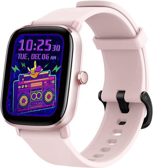 GTS 2 Mini Smart Watch GPS Fitness Tracker for Men Women, Alexa Built-In, 14 Days Battery Life, 70+ Sports Modes, Blood Oxygen Heart Rate Sleep Monitor, AMOLED Screen, 5 ATM Waterproof-Pink
